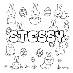 Coloraci&oacute;n del nombre STESSY - decorado Pascua