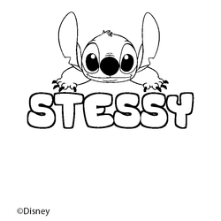 Coloraci&oacute;n del nombre STESSY - decorado Stitch