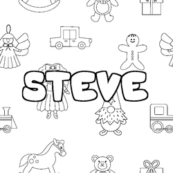 Coloraci&oacute;n del nombre STEVE - decorado juguetes