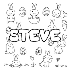 Coloraci&oacute;n del nombre STEVE - decorado Pascua