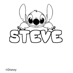 Coloraci&oacute;n del nombre STEVE - decorado Stitch