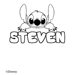 Coloraci&oacute;n del nombre STEVEN - decorado Stitch