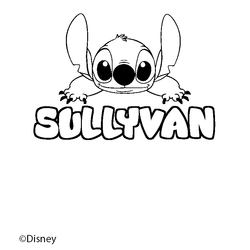 Coloraci&oacute;n del nombre SULLYVAN - decorado Stitch