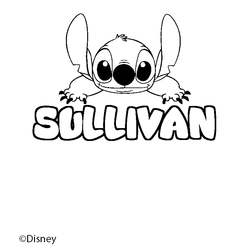 Coloraci&oacute;n del nombre SULLIVAN - decorado Stitch