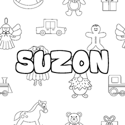 Coloraci&oacute;n del nombre SUZON - decorado juguetes
