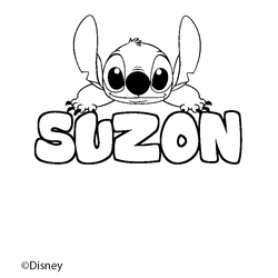 Coloraci&oacute;n del nombre SUZON - decorado Stitch
