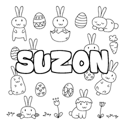 Coloraci&oacute;n del nombre SUZON - decorado Pascua
