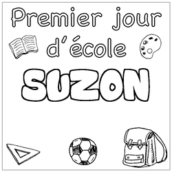 Coloraci&oacute;n del nombre SUZON - decorado primer d&iacute;a de escuela