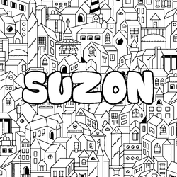 Coloraci&oacute;n del nombre SUZON - decorado ciudad