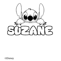 Coloraci&oacute;n del nombre SUZANE - decorado Stitch