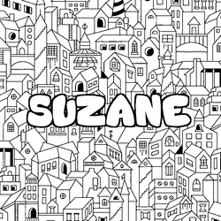 Coloraci&oacute;n del nombre SUZANE - decorado ciudad