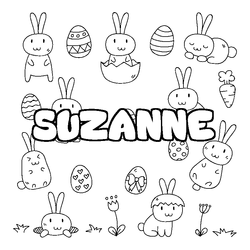 Coloraci&oacute;n del nombre SUZANNE - decorado Pascua