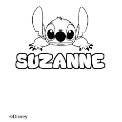 Coloraci&oacute;n del nombre SUZANNE - decorado Stitch