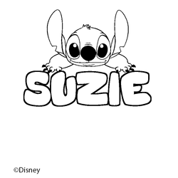Coloraci&oacute;n del nombre SUZIE - decorado Stitch