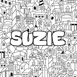 Coloraci&oacute;n del nombre SUZIE - decorado ciudad