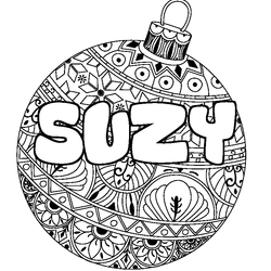 Coloraci&oacute;n del nombre SUZY - decorado bola de Navidad