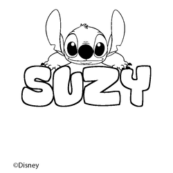 Coloraci&oacute;n del nombre SUZY - decorado Stitch