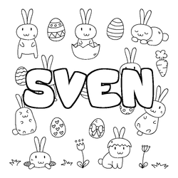 Coloraci&oacute;n del nombre SVEN - decorado Pascua