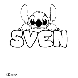 Coloraci&oacute;n del nombre SVEN - decorado Stitch