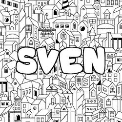 Coloraci&oacute;n del nombre SVEN - decorado ciudad