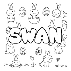 Coloraci&oacute;n del nombre SWAN - decorado Pascua