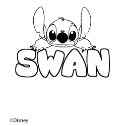 Coloraci&oacute;n del nombre SWAN - decorado Stitch