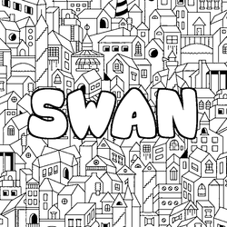 Coloraci&oacute;n del nombre SWAN - decorado ciudad