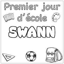 Coloraci&oacute;n del nombre SWANN - decorado primer d&iacute;a de escuela