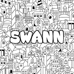 Coloraci&oacute;n del nombre SWANN - decorado ciudad