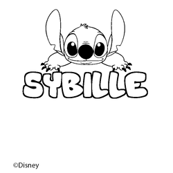 Coloraci&oacute;n del nombre SYBILLE - decorado Stitch