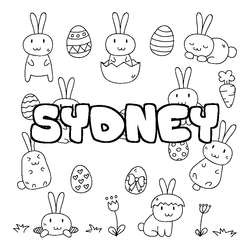 Coloraci&oacute;n del nombre SYDNEY - decorado Pascua