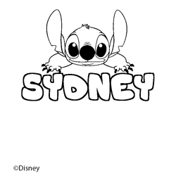 Coloraci&oacute;n del nombre SYDNEY - decorado Stitch