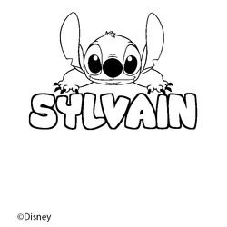 Coloraci&oacute;n del nombre SYLVAIN - decorado Stitch