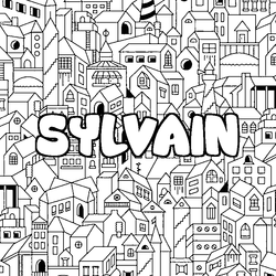Coloraci&oacute;n del nombre SYLVAIN - decorado ciudad