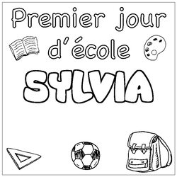 Coloraci&oacute;n del nombre SYLVIA - decorado primer d&iacute;a de escuela