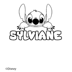Coloraci&oacute;n del nombre SYLVIANE - decorado Stitch