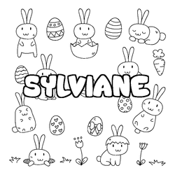 Coloraci&oacute;n del nombre SYLVIANE - decorado Pascua