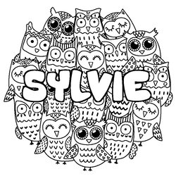 Coloraci&oacute;n del nombre SYLVIE - decorado b&uacute;hos