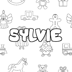 Coloraci&oacute;n del nombre SYLVIE - decorado juguetes