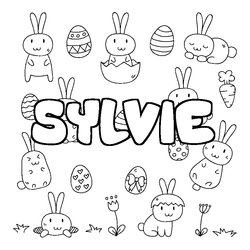 Coloraci&oacute;n del nombre SYLVIE - decorado Pascua