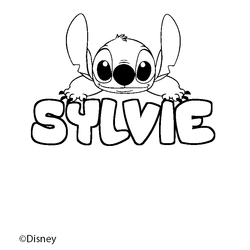 Coloraci&oacute;n del nombre SYLVIE - decorado Stitch