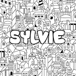 Coloraci&oacute;n del nombre SYLVIE - decorado ciudad