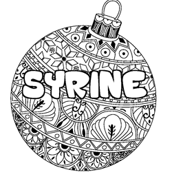 Coloraci&oacute;n del nombre SYRINE - decorado bola de Navidad