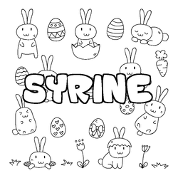 Coloraci&oacute;n del nombre SYRINE - decorado Pascua