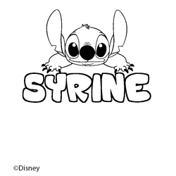 Coloraci&oacute;n del nombre SYRINE - decorado Stitch