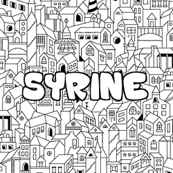 Coloraci&oacute;n del nombre SYRINE - decorado ciudad