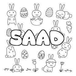 Coloraci&oacute;n del nombre SAAD - decorado Pascua