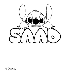 Coloraci&oacute;n del nombre SAAD - decorado Stitch