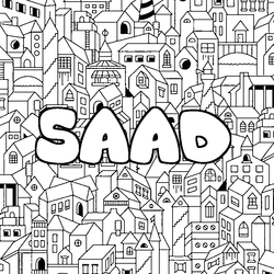 Coloraci&oacute;n del nombre SAAD - decorado ciudad