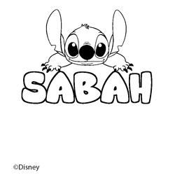 Coloraci&oacute;n del nombre SABAH - decorado Stitch